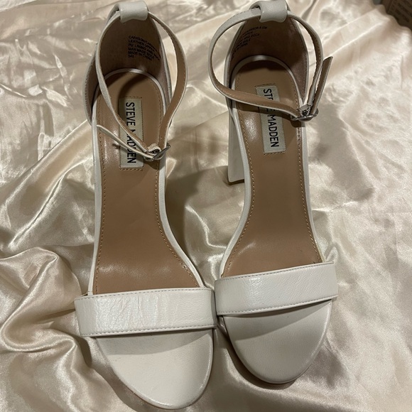 Steve Madden White Block Heel Sandal - Picture 3 of 7